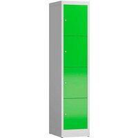 ClassiX Schließfachschrank gelbgrün, lichtgrau X-523415, 4 Schließfächer 41,5 x 50,0 x 180,0 cm ClassiX Schließfachschrank gelbgrün, lichtgrau X-523415, 4 Schließfächer 41,5 x 50,0 x 180,0 cm von ClassiX