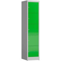 ClassiX Schließfachschrank gelbgrün, lichtgrau X-523515, 5 Schließfächer 41,5 x 50,0 x 180,0 cm von ClassiX