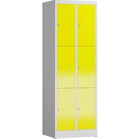 ClassiX Schließfachschrank lichtgrau, zinkgelb X-520326, 6 Schließfächer 59,0 x 50,0 x 180,0 cm von ClassiX