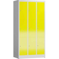 ClassiX Schließfachschrank lichtgrau, zinkgelb X-520336, 9 Schließfächer 87,0 x 50,0 x 180,0 cm von ClassiX