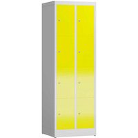 ClassiX Schließfachschrank lichtgrau, zinkgelb X-520426, 8 Schließfächer 59,0 x 50,0 x 180,0 cm von ClassiX