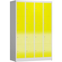 ClassiX Schließfachschrank lichtgrau, zinkgelb X-520446, 16 Schließfächer 118,5 x 50,0 x 180,0 cm von ClassiX