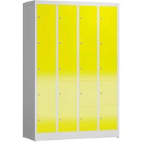 ClassiX Schließfachschrank lichtgrau, zinkgelb X-520546, 20 Schließfächer 118,5 x 50,0 x 180,0 cm von ClassiX