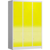 ClassiX Schließfachschrank lichtgrau, zinkgelb X-523336, 9 Schließfächer 118,5 x 50,0 x 180,0 cm von ClassiX