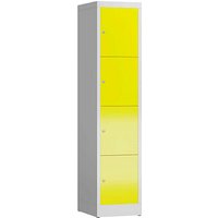 ClassiX Schließfachschrank lichtgrau, zinkgelb X-523416, 4 Schließfächer 41,5 x 50,0 x 180,0 cm von ClassiX