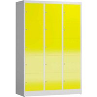 ClassiX Schließfachschrank lichtgrau, zinkgelb X-523536, 15 Schließfächer 118,5 x 50,0 x 180,0 cm von ClassiX