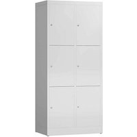 ClassiX Schließfachschrank lichtgrau X-523320, 6 Schließfächer 80,0 x 50,0 x 180,0 cm von ClassiX