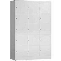 ClassiX Schließfachschrank lichtgrau X-523530, 15 Schließfächer 118,5 x 50,0 x 180,0 cm von ClassiX