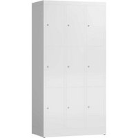 ClassiX Schließfachschrank signalweiß X-520337, 9 Schließfächer 87,0 x 50,0 x 180,0 cm von ClassiX