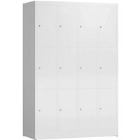 ClassiX Schließfachschrank signalweiß X-520347, 12 Schließfächer 118,5 x 50,0 x 180,0 cm von ClassiX