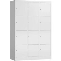 ClassiX Schließfachschrank signalweiß X-523437, 12 Schließfächer 118,5 x 50,0 x 180,0 cm von ClassiX