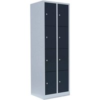 LÜLLMANN Schließfachschrank anthrazit, lichtgrau 520428, 8 Schließfächer 60,0 x 50,0 x 180,0 cm von LÜLLMANN