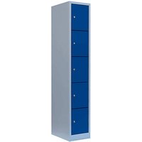 LÜLLMANN Schließfachschrank enzianblau, lichtgrau 520511, 5 Schließfächer 31,5 x 50,0 x 180,0 cm von LÜLLMANN