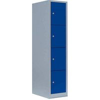 LÜLLMANN Schließfachschrank enzianblau, lichtgrau 523411, 4 Schließfächer 41,5 x 50,0 x 180,0 cm von LÜLLMANN