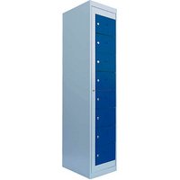 LÜLLMANN Schließfachschrank enzianblau, lichtgrau 526081, 8 Schließfächer 40,0 x 50,0 x 180,0 cm von LÜLLMANN