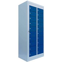 LÜLLMANN Schließfachschrank enzianblau, lichtgrau 526301, 20 Schließfächer 74,0 x 50,0 x 180,0 cm von LÜLLMANN