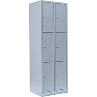 LÜLLMANN Schließfachschrank lichtgrau 520320, 6 Schließfächer 60,0 x 50,0 x 180,0 cm von LÜLLMANN