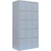 LÜLLMANN Schließfachschrank lichtgrau 520530, 15 Schließfächer 88,5 x 50,0 x 180,0 cm von LÜLLMANN