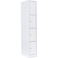 LÜLLMANN Schließfachschrank signalweiß 520417, 4 Schließfächer 31,5 x 50,0 x 180,0 cm von LÜLLMANN