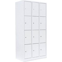 LÜLLMANN Schließfachschrank signalweiß 520437, 12 Schließfächer 88,5 x 50,0 x 180,0 cm von LÜLLMANN