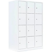 LÜLLMANN Schließfachschrank signalweiß 523437, 12 Schließfächer 118,5 x 50,0 x 180,0 cm von LÜLLMANN