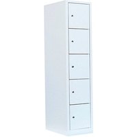 LÜLLMANN Schließfachschrank signalweiß 523517, 5 Schließfächer 41,5 x 50,0 x 180,0 cm von LÜLLMANN