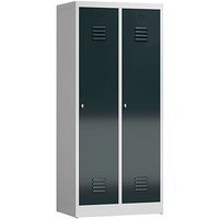 ClassiX Spind anthrazit, lichtgrau X-515128, 2 Schließfächer 80,0 x 50,0 x 180,0 cm von ClassiX