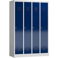 ClassiX Spind enzianblau, lichtgrau X-510141, 4 Schließfächer 118,0 x 50,0 x 180,0 cm von ClassiX