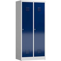 ClassiX Spind enzianblau, lichtgrau X-515121, 2 Schließfächer 80,0 x 50,0 x 180,0 cm von ClassiX