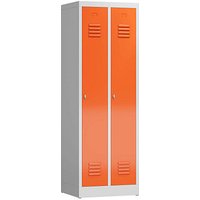 ClassiX Spind feuerrot, lichtgrau X-510124, 2 Schließfächer 59,0 x 50,0 x 180,0 cm ClassiX Spind feuerrot, lichtgrau X-510124, 2 Schließfächer 59,0 x 50,0 x 180,0 cm von ClassiX