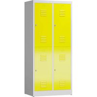 ClassiX Spind lichtgrau, zinkgelb X-523226, 4 Schließfächer 80,0 x 50,0 x 180,0 cm von ClassiX