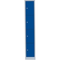 LÜLLMANN Schließfachschrank lichtgrau, enzianblau 520411, 4 Schließfächer 31,5 x 50,0 x 180,0 cm von LÜLLMANN