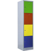 ClassiX Schließfachschrank lichtgrau, bunt X-523412, 4 Schließfächer 41,5 x 50,0 x 180,0 cm von ClassiX