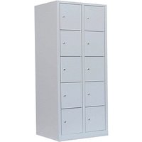 LÜLLMANN Schließfachschrank lichtgrau 523520, 10 Schließfächer 80,0 x 50,0 x 180,0 cm von LÜLLMANN