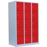 LÜLLMANN Schließfachschrank lichtgrau, feuerrot 523534, 15 Schließfächer 118,5 x 50,0 x 180,0 cm LÜLLMANN Schließfachschrank lichtgrau, feuerrot 523534, 15 Schließfächer 118,5 x 50,0 x 180,0 cm von LÜLLMANN