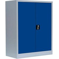 LÜLLMANN Stahlschrank 530311 enzianblau, lichtgrau 80,0 x 38,3 x 100,0 cm, aufgebaut von LÜLLMANN