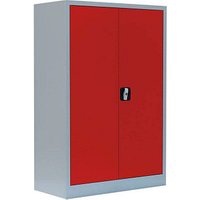 LÜLLMANN Stahlschrank 530324 feuerrot, lichtgrau 92,5 x 42,2 x 120,0 cm, aufgebaut von LÜLLMANN