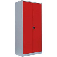 LÜLLMANN Stahlschrank 530354 feuerrot, lichtgrau 92,5 x 50,0 x 195,0 cm, aufgebaut von LÜLLMANN