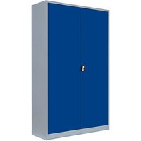 LÜLLMANN Stahlschrank 530371 enzianblau, lichtgrau 120,0 x 42,2 x 195,0 cm, aufgebaut von LÜLLMANN