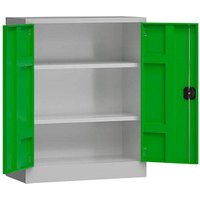 ClassiX Stahlschrank X-530315 lichtgrau, gelbgrün 80,0 x 38,0 x 100,0 cm, aufgebaut von ClassiX