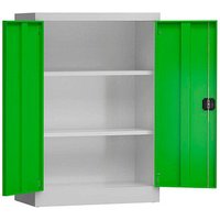 ClassiX Stahlschrank X-530325 lichtgrau, gelbgrün 92,0 x 42,0 x 120,0 cm, aufgebaut von ClassiX