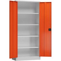 ClassiX Stahlschrank X-530334 feuerrot, lichtgrau 80,0 x 38,0 x 180,0 cm, aufgebaut von ClassiX