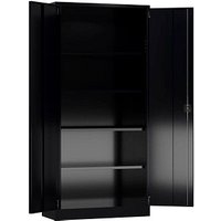 ClassiX Stahlschrank X-530349 tiefschwarz 92,0 x 42,0 x 194,5 cm, aufgebaut von ClassiX