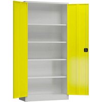 ClassiX Stahlschrank X-530366 zinkgelb, lichtgrau 92,0 x 60,0 x 194,5 cm, aufgebaut von ClassiX