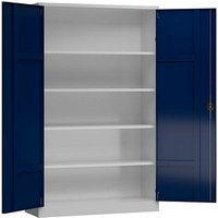 ClassiX Stahlschrank X-530371 enzianblau, lichtgrau 120,0 x 42,0 x 194,5 cm, aufgebaut von ClassiX