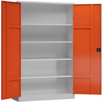 ClassiX Stahlschrank X-530374 feuerrot, lichtgrau 120,0 x 42,0 x 194,5 cm, aufgebaut von ClassiX