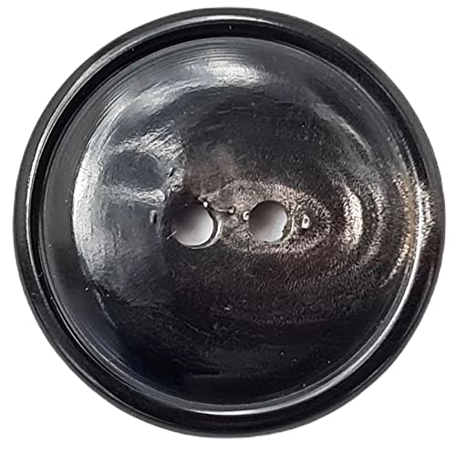 LÜNA, ECHT Horn Knopf schwarz, 23mm, 8 Stück von LÜNA
