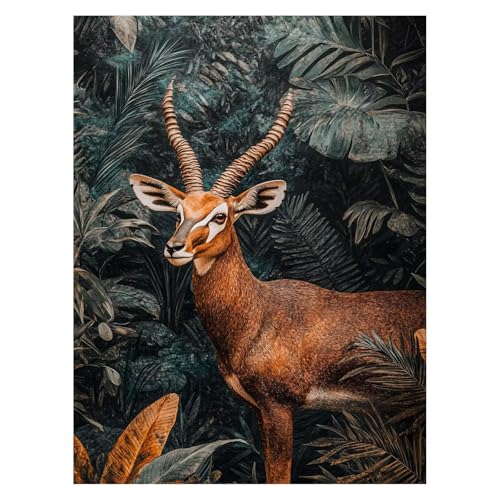 Antilope Malen Nach Zahlen Erwachsene, Malen Nach Zahlen auf Leinwand mit Pinsel und Acrylfarben 40 x 30 cm DIY Basteln Erwachsene Leinwand Bilder Landschaft Zimmer Deko Geschenke für Frauen LSJ-2389 von LUESSJAO