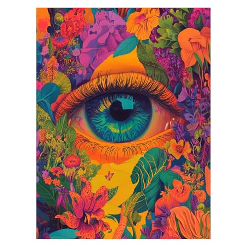 Auge Malen Nach Zahlen Erwachsene, Malen Nach Zahlen auf Leinwand mit Pinsel und Acrylfarben 95 x 70 cm DIY Basteln Erwachsene Leinwand Bilder Verträumt für Zimmer Deko Geschenke für Frauen LSJ-6425 von LUESSJAO