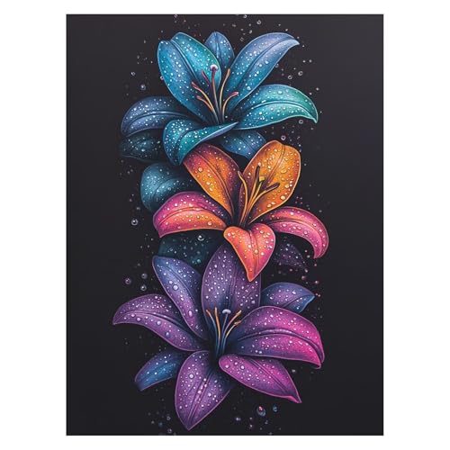 Blume Malen Nach Zahlen Erwachsene, Malen Nach Zahlen auf Leinwand mit Pinsel und Acrylfarben 135 x 100Cm DIY Basteln Erwachsene Leinwand Bilder PflanZen für Zimmer Deko Geschenke für Frauen LSJ-4844 von LUESSJAO